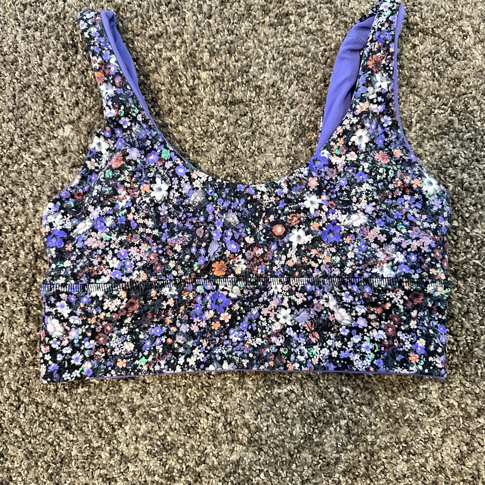 Lulu Lemon Floral Scoop Neck Align reversible Sports Bra - Purple Multi